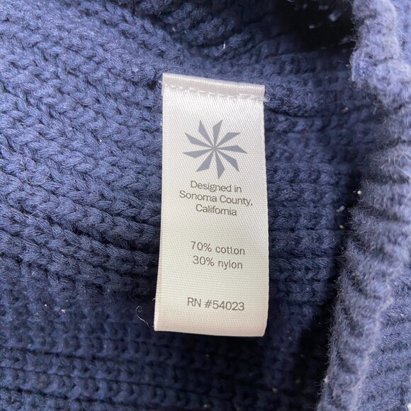 Athleta Open Knit Navy Pullover Crewneck Sweater sz S - Picture 6 of 6